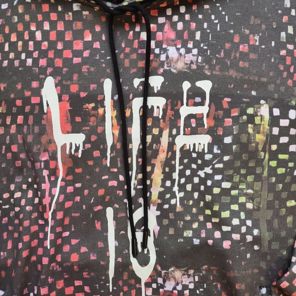 Real Buy Trevor Andrew 'Life Is' Hoodie Edgy Grunge Streetwear Men Medium - Picture 8 of 10